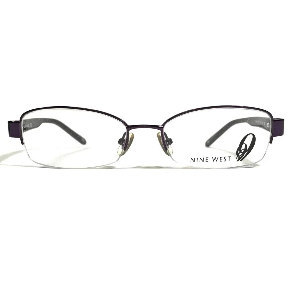 Nine West Eyeglasses Frames 403 RU6 Purple Rectangular Half Rim 52-17-135